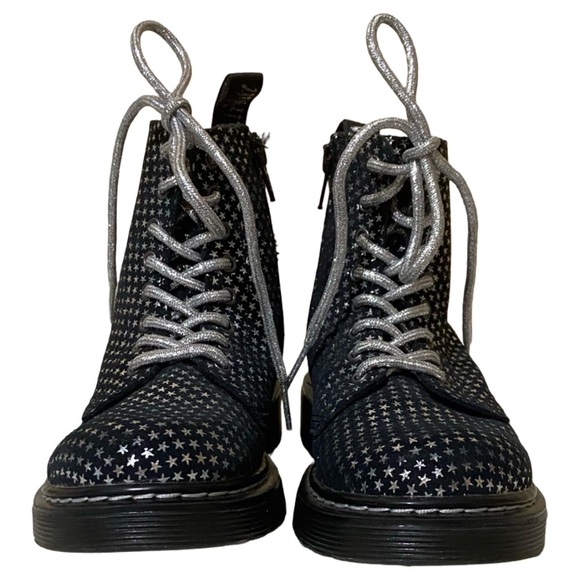 Dr. Martens Black Suede Metallic Star Boots - Picture 3 of 10
